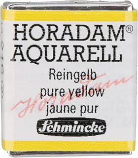Schmincke - HORADAM® AQUARELL - Finest Artists' Watercolor Paints, 216 Pure Yellow, 14 216 044, 1/2 pan