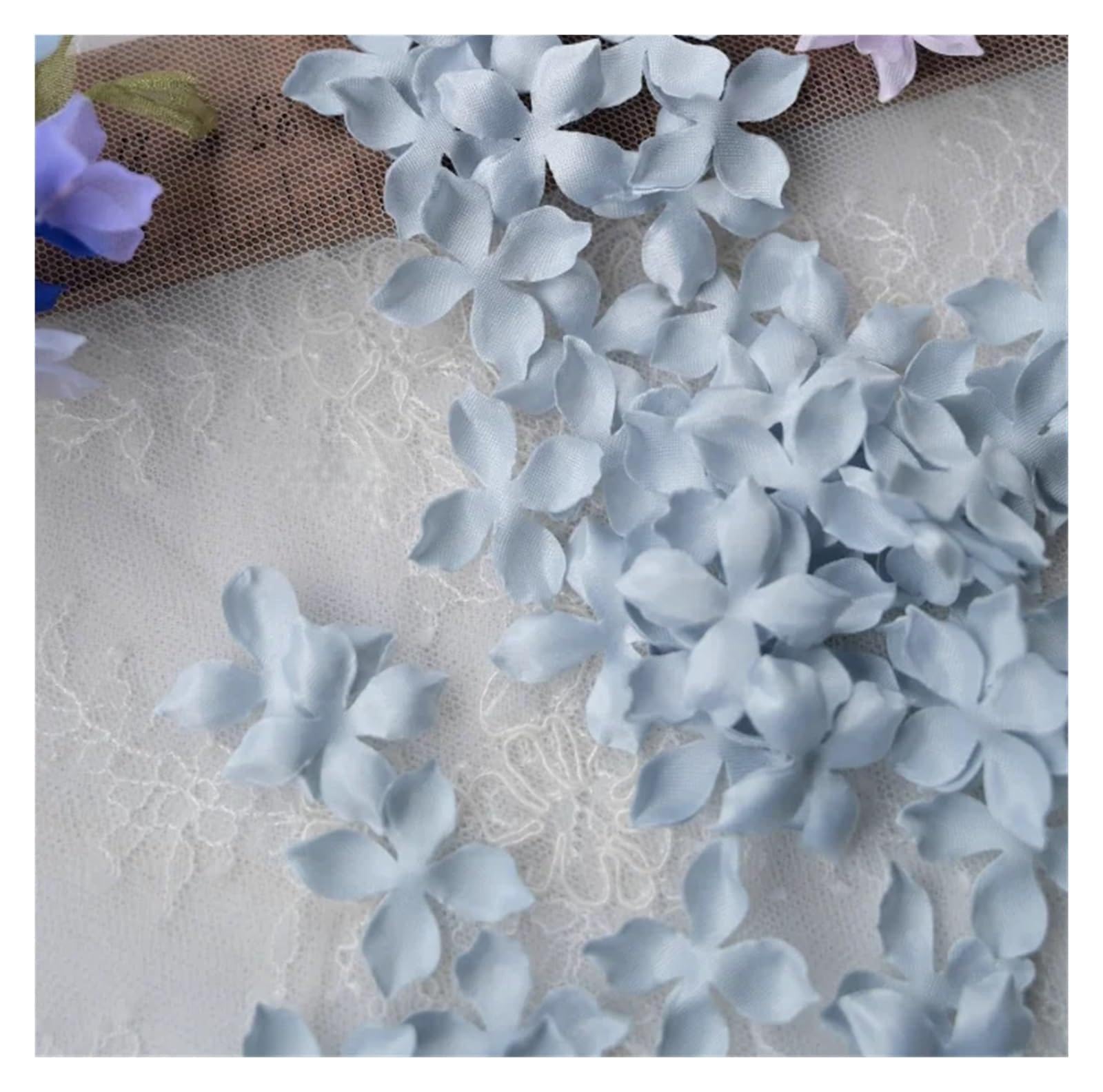 Wtaxbh D Iron On Patches Artificial Flower Petals 3Cm Petal Fake Wedding Homedecor Iy Scrapbook Car Craft Satin Applique 100Pcs(D)