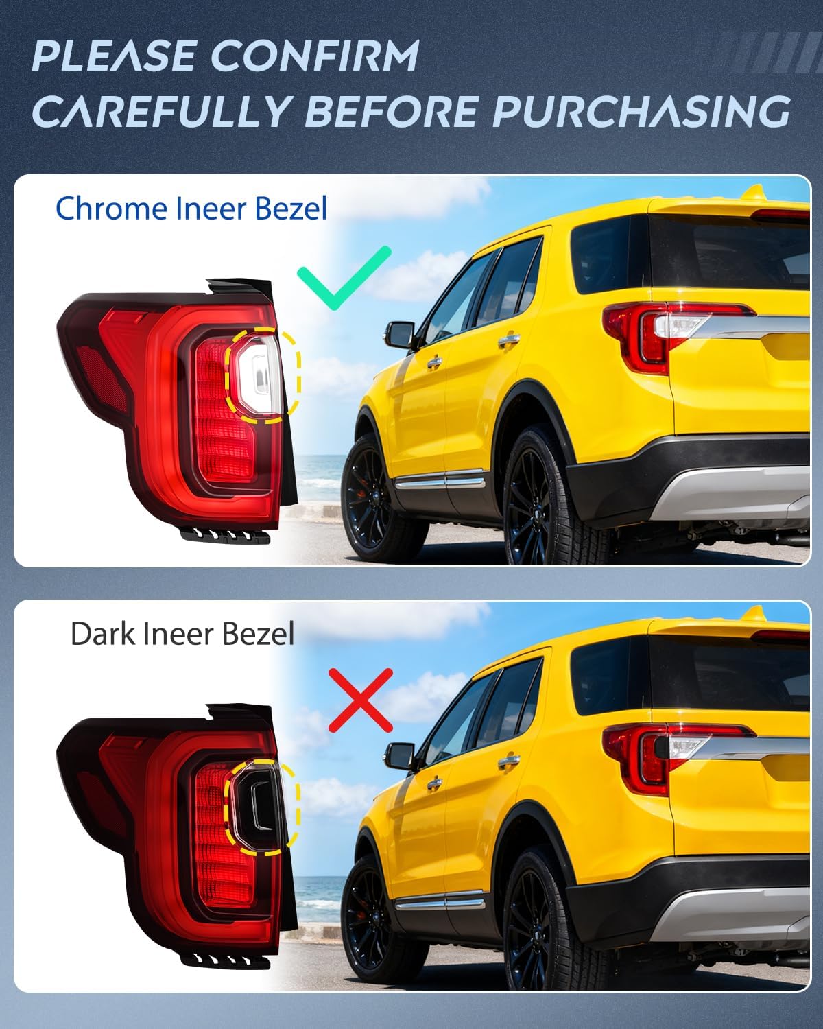 Nilight Taillight Assembly Compatible with 2020 2021 2022 2023 GMC Acadia LED Tail Light Replacement OE Style Driver Side