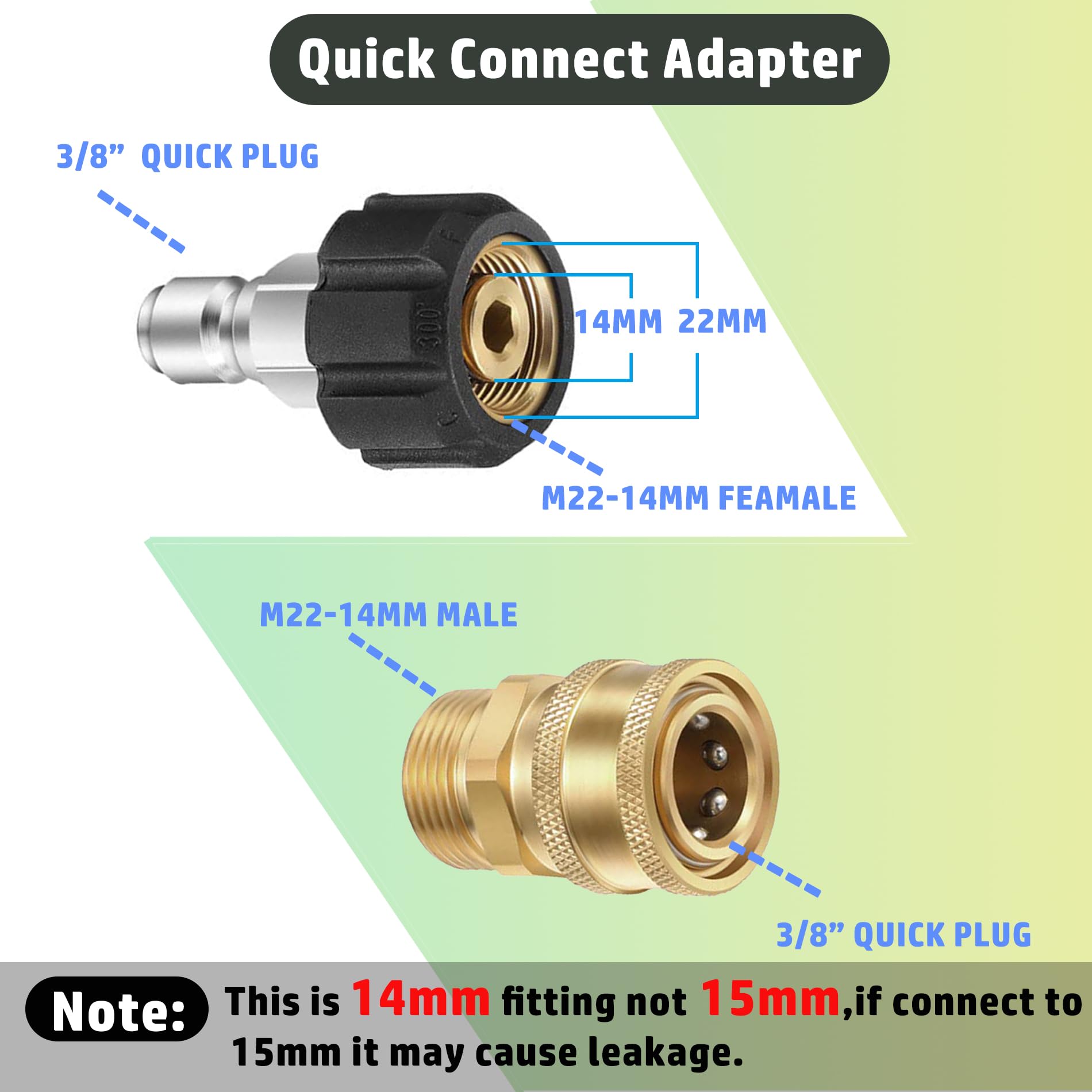 M22 15 Mm Maschio A M22 14 Mm Femmina Adattatore Ottone Per - Foto 11