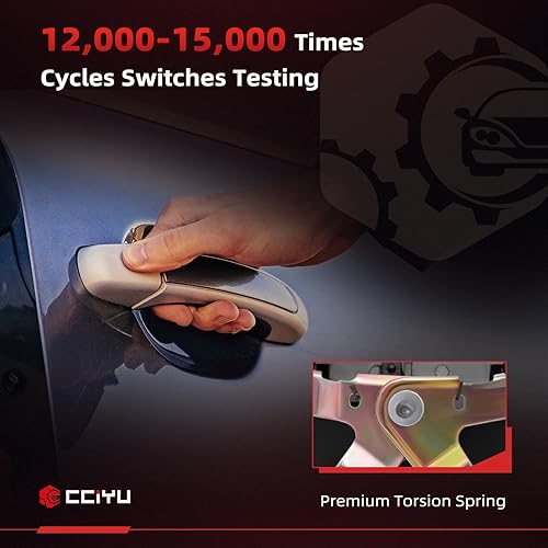 Miniatura 6 de cciyu 6923089101 Reemplazo de manija de puerta trasera para camioneta Toyota 1984 1985 1986 1987 1988 (negro)