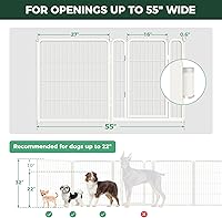 Vista 72 de FXW Puerta para perros extra ancha diseñada para uso en interiores, ancho ajustable de hasta 165 pulgadas de ancho