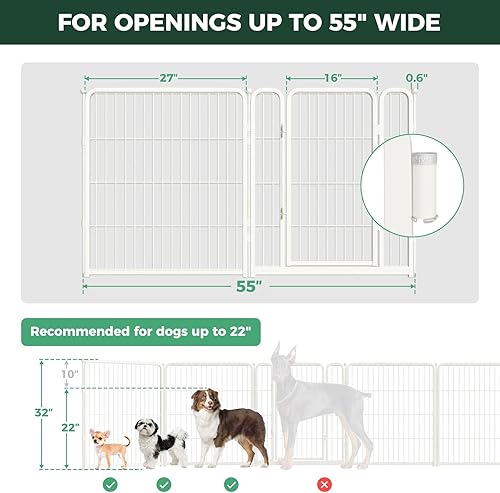 Miniatura 72 de FXW Puerta para perros extra ancha diseñada para uso en interiores, ancho ajustable de hasta 165 pulgadas de ancho (40 pulgadas de alto, 6 paneles