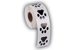 Paw Print Halloween Dog Stickers | Black 500-Count 1.5" Animal Stickers