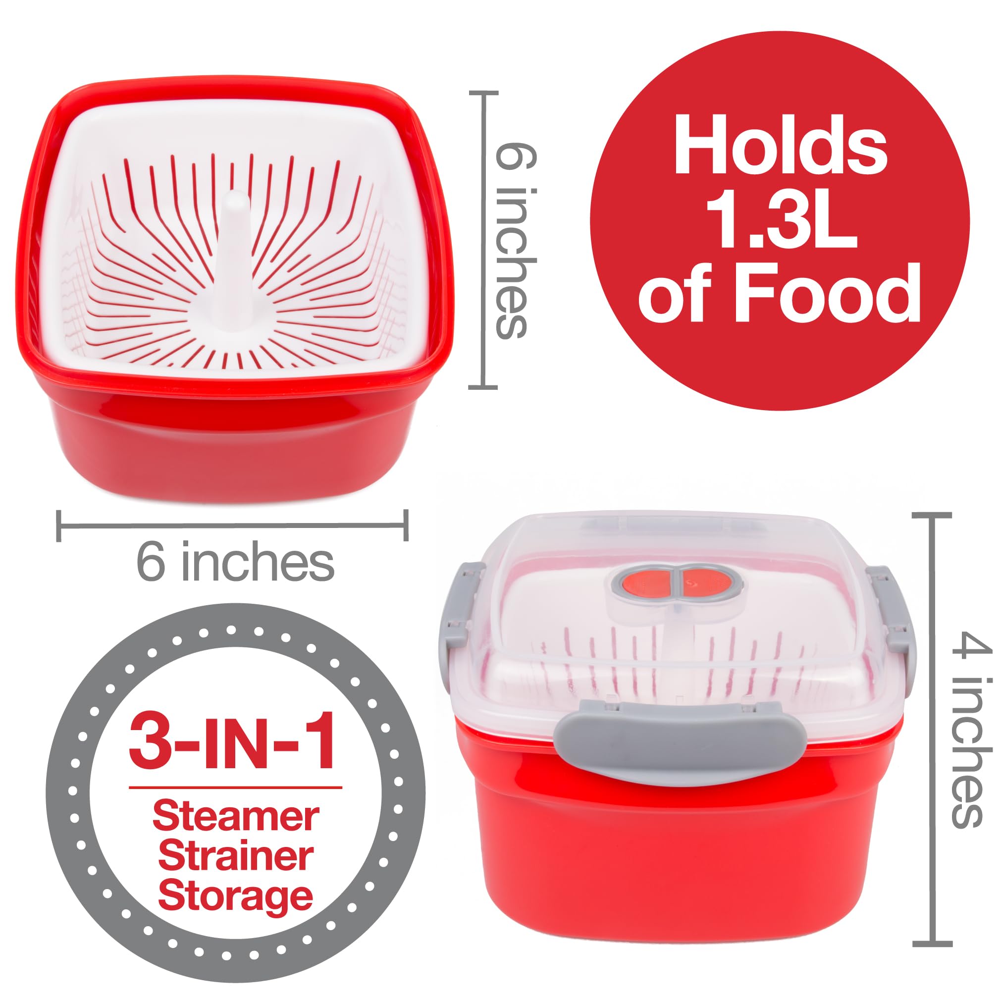 Amazon | 野菜用電子レンジフードスチーマー - 電子レンジ調理器 3個