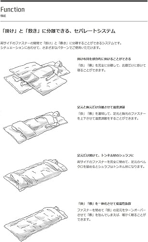 Miniatura 7 de Snow Peak Ofuton Saco de dormir ancho  Saco de dormir modular  L 6.8 pies de ancho 3.5 pies