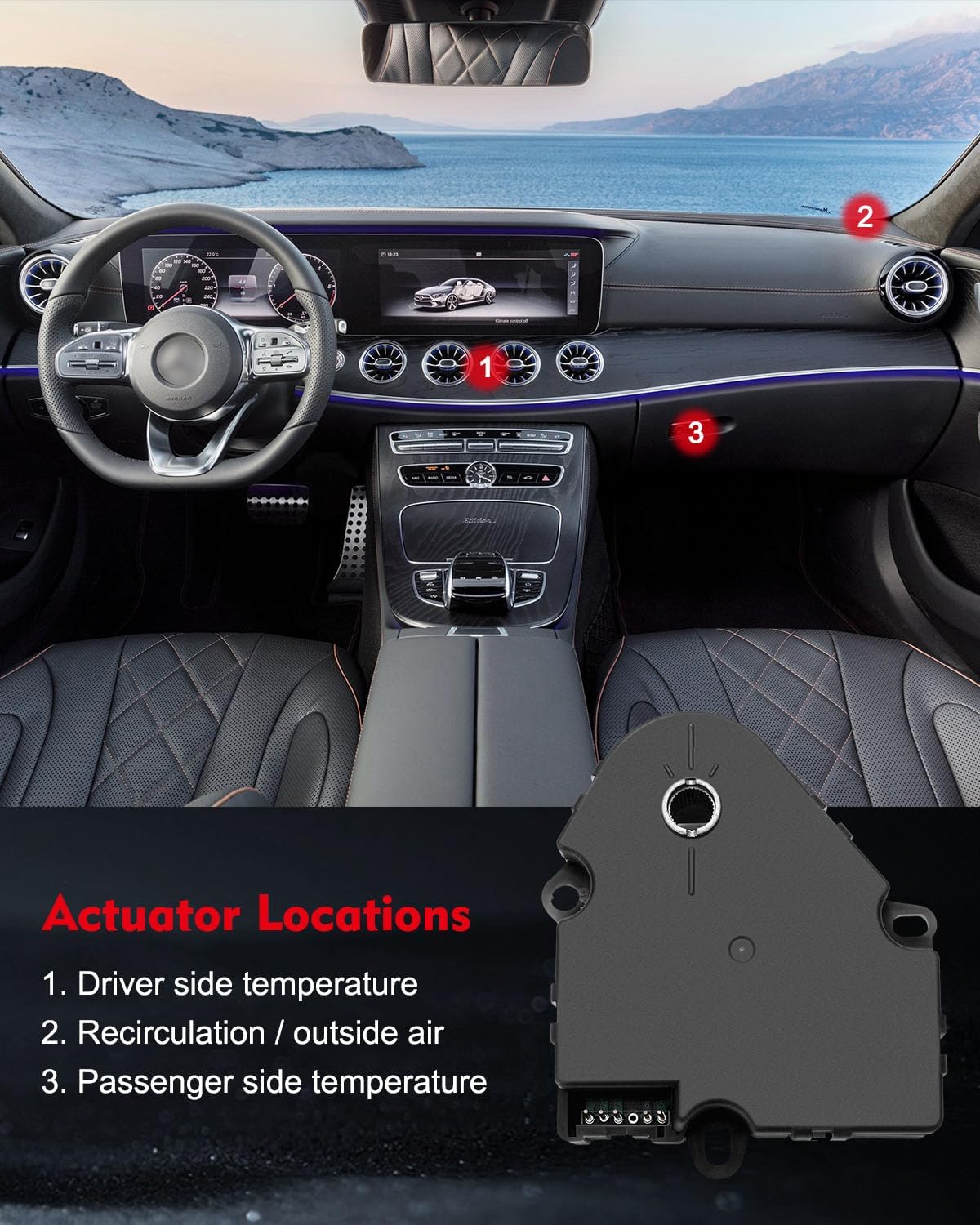 CCIYU Air Door Actuator HAVC Heater Blend Door Actuator for 2009-2012 for Chevy for Traverse,07-12 for GMC for Acadia,2008-2012 for Buick for Enclave,07-10 for Saturn for Outlook 604-140 2PCS