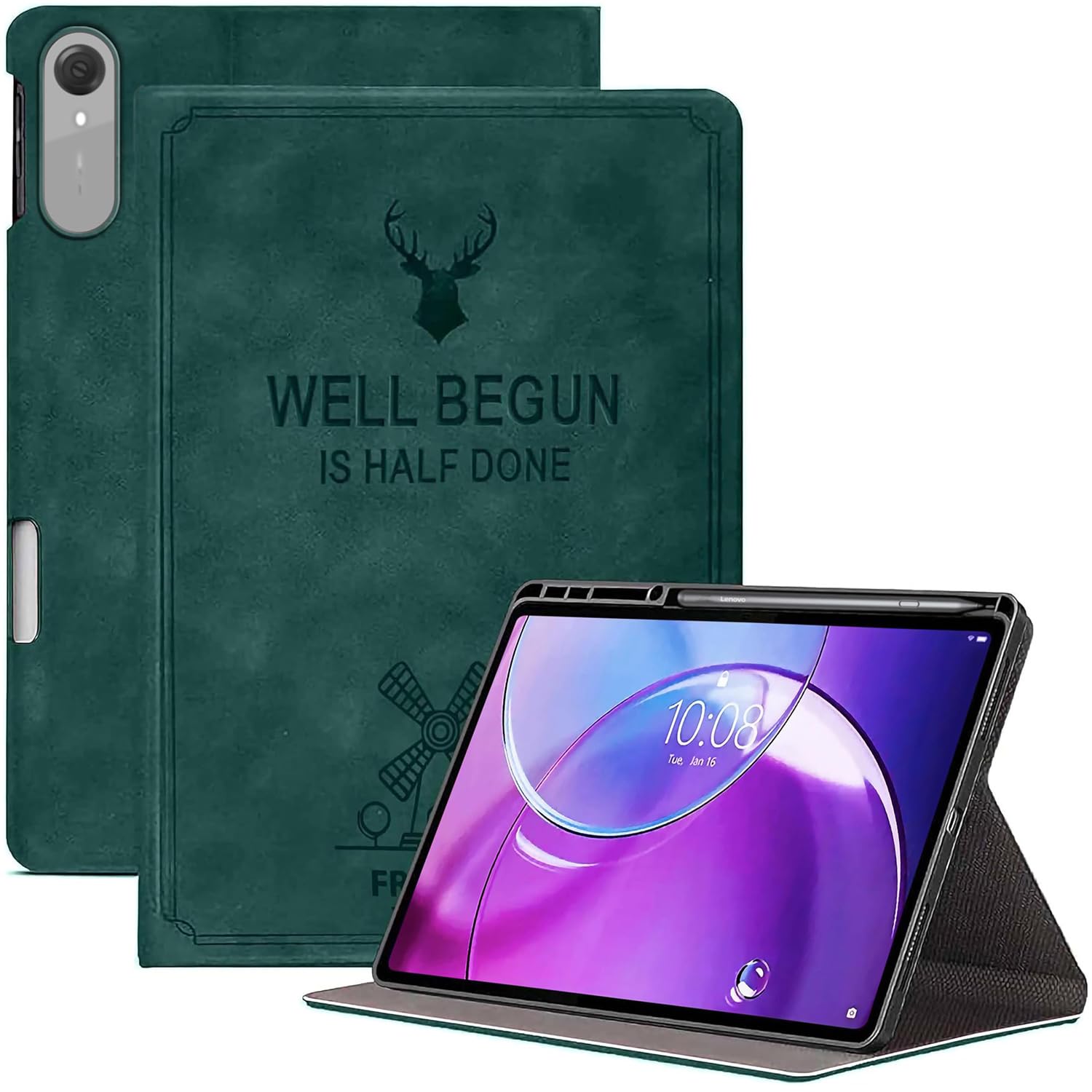 ProElite Case Cover for Lenovo Idea Tab Pro 2nd Gen 13 inch 2026, Deer Flip case Cover for Lenovo Idea Tab Pro 2nd Gen 13 inch Case with Pen Holder [Auto Sleep Wake Feature], Dark Green-image-10