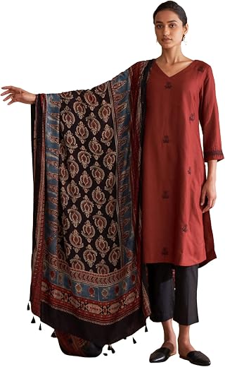 W for Woman W Folksong Multicoloured Ajrakh Print Drape