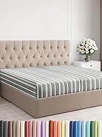 Vista 688 de King Fitted Bed Sheet - Bottom Single Fitted Sheet Only - Ultra-Soft Hotel Luxury Bedding w/ 8-16 Inch Deep Pockets - Breathable, Cooling & Wrinkle