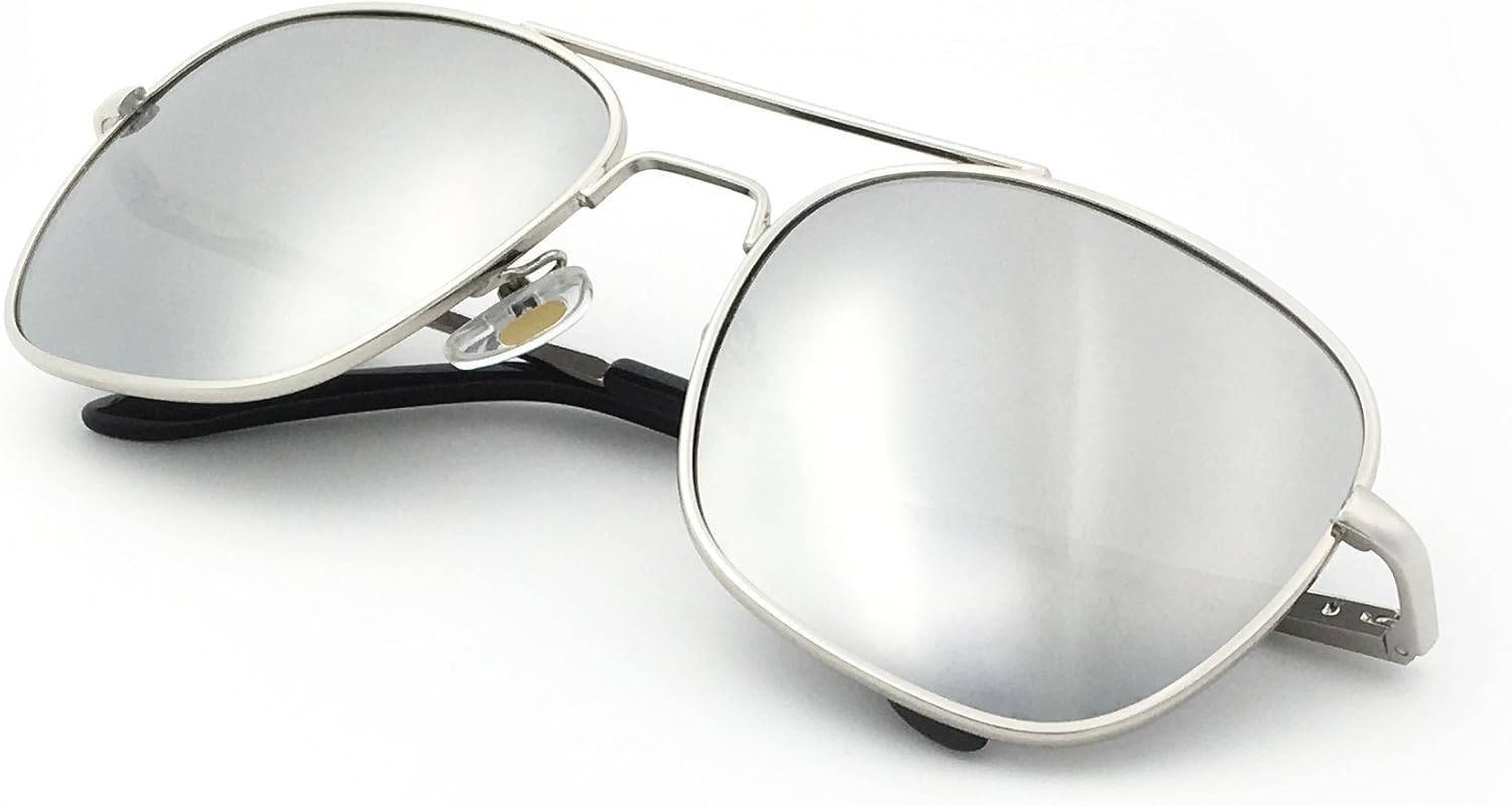 J+S Premium Military Style Classic Square Aviator Sunglasses, Polarized, 100% UV protection for Men Women