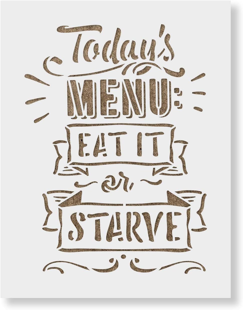 Eat Or Starve Stencil - Transform Interiors with Classic Farmhouse Patterns and Vintage Farmhouse Stencils