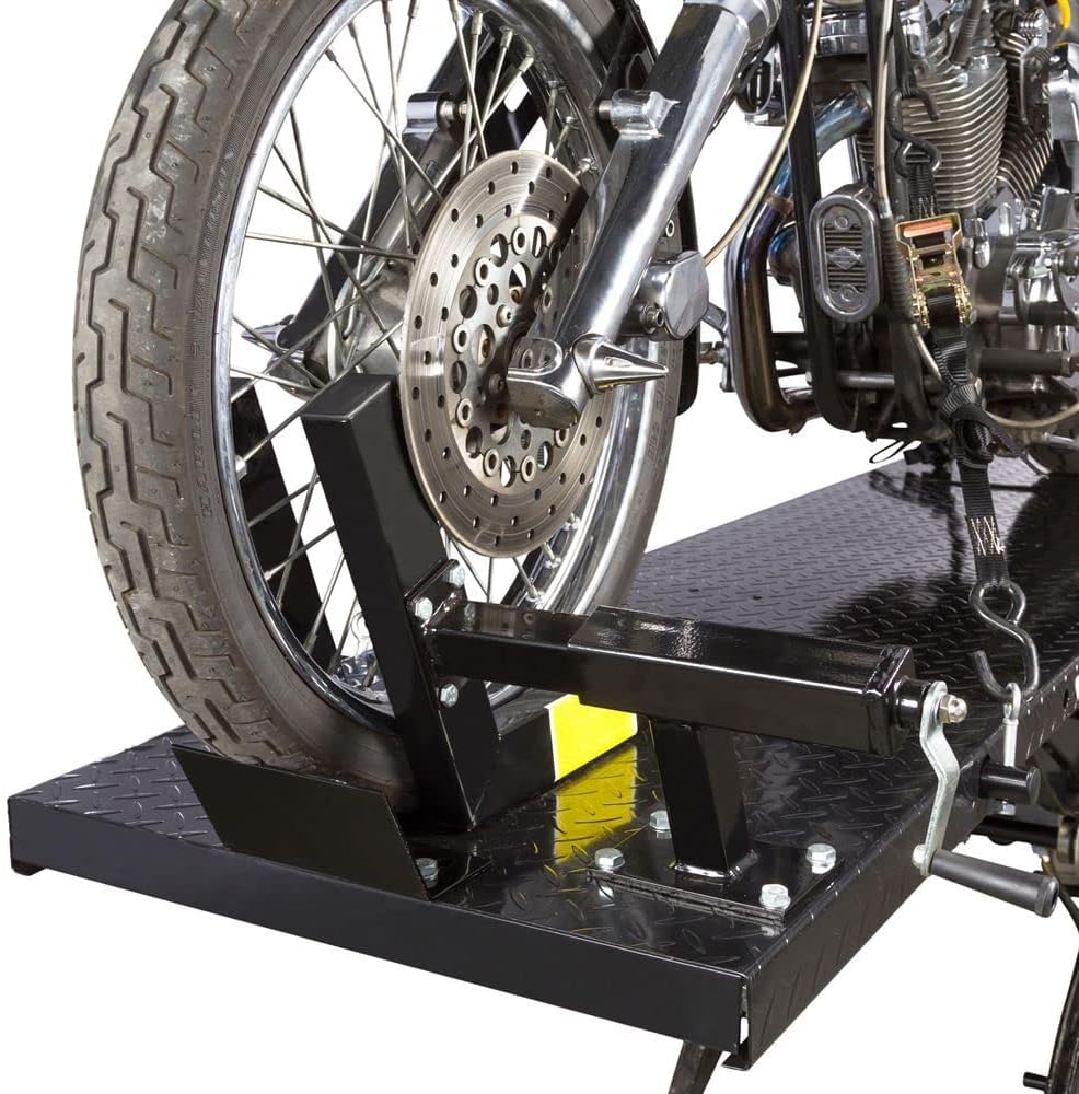 Black Widow BW-1000A-XL Extra-Long Motorcycle Lift Table with Center Jack : Automotive