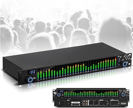 Stereo Equalizer for Home Audio, 31 Band Equalizer, Graphic Equalizer Effect Controller Dj Digital Mixer Processor Dsp Feedback Eliminator Color Single