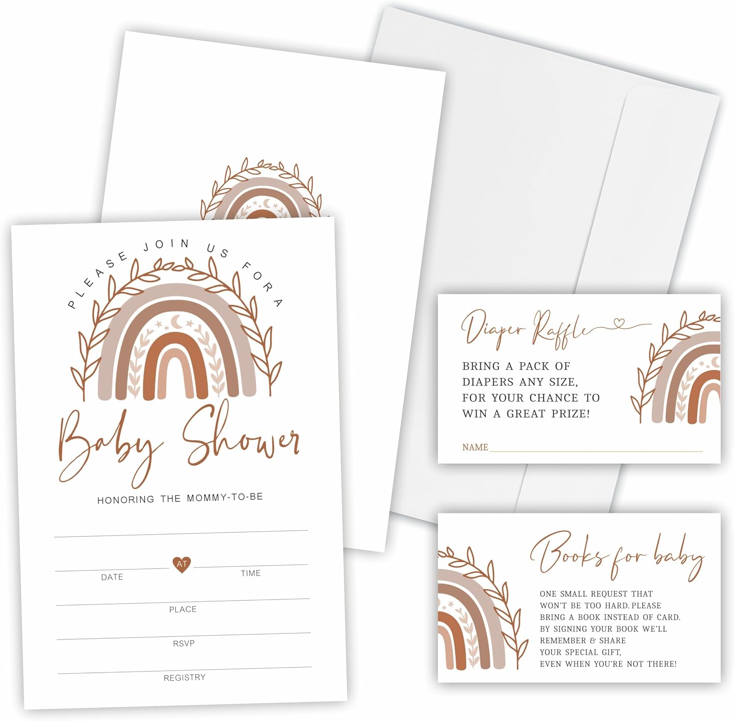 We Can Bearly Wait Baby Shower Invitation Kit, Included Invites With Envelopes, Diaper Raffle Tickets(25 Pcs Each), Book Request Cards For Baby Announcement, Gender Reveal Party Favor And Supplies-A01