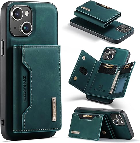 SZHAIYU Fundas de cuero tipo cartera para teléfono compatibles con iPhone 15, con tarjetero para hombre, 6.1 pulgadas, contraportada desmontable 2 disponible en Yaxa Peru