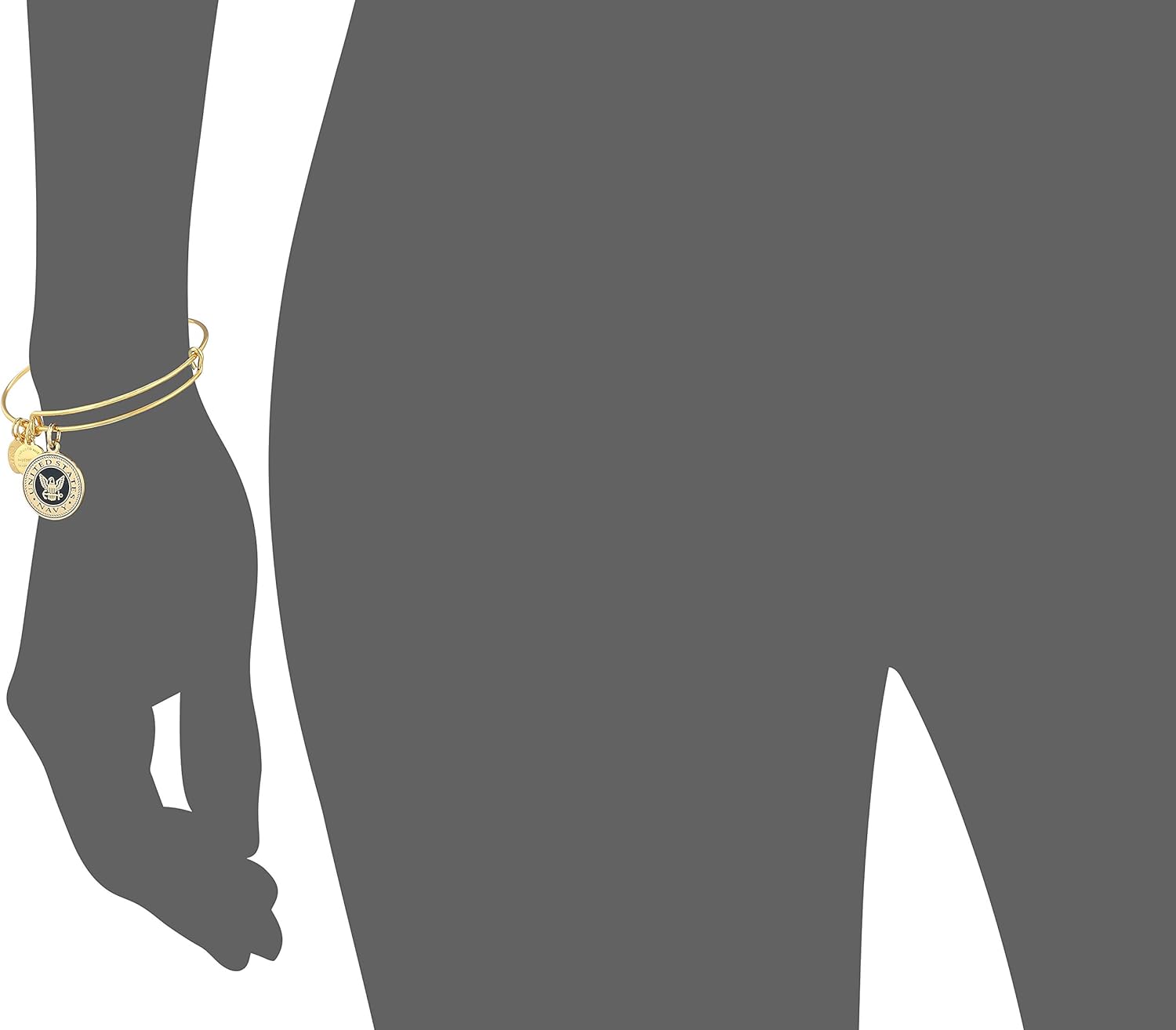 Alex and Ani "Armed Forces" US Navy Expandable Silver Wire Bangle Charm Bracelet : Clothing, Shoes & Jewelry
