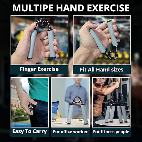 Miniatura 6 de KDG Grip Strength Trainer 4 Pack,50LB-200LB Rubber Metal Hand Grip Strengthener,Non-Slip Forearm Exerciser, Heavy-Duty Hand GripperHand Exerciser