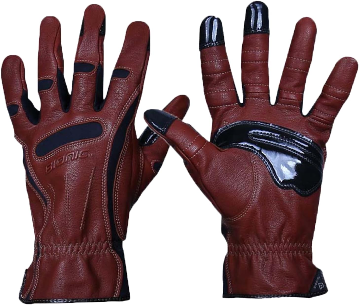 Bionic Men's Tough Pro with Natural Fit Premium Leather Work Gloves (Large), Brown