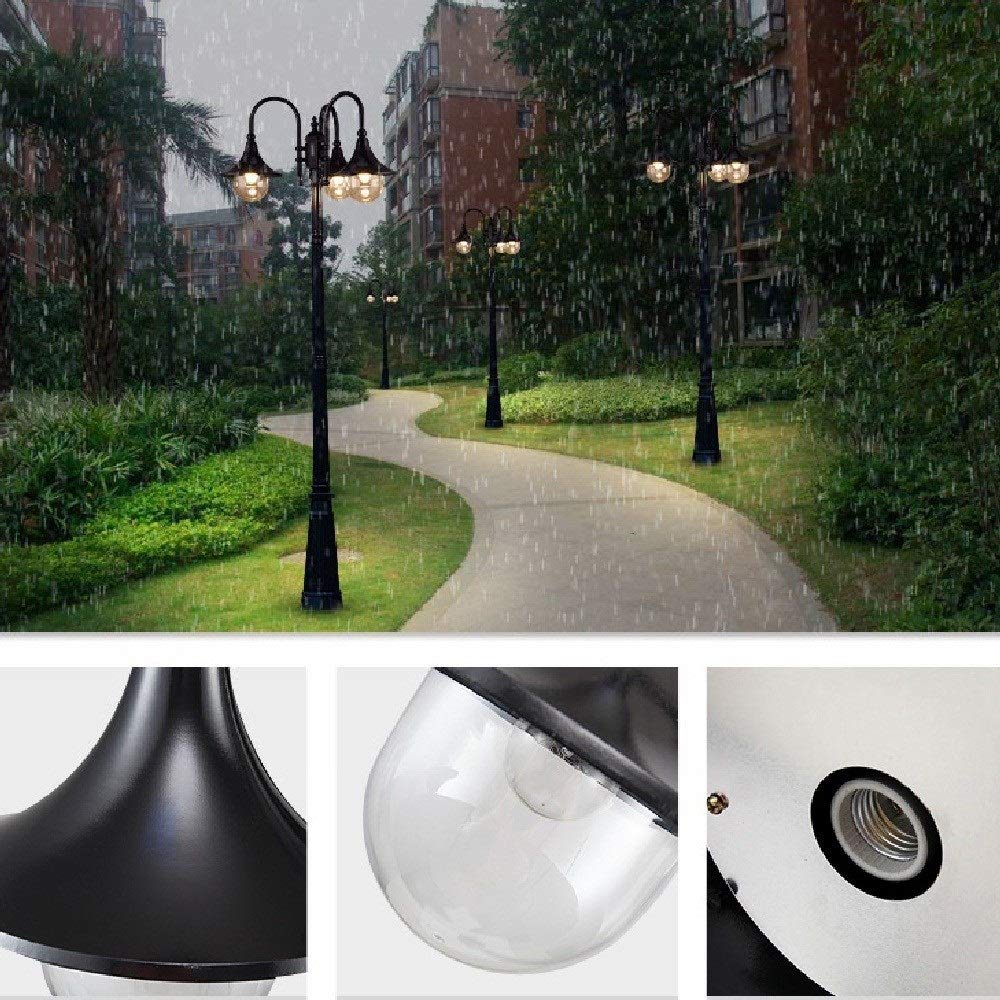 Lampadaire rétro de Style européen, étanche IP55, pour pelouse, Jardin, éclairage paysager, Lanterne sur mât en Aluminium, 3 têtes E27, Lampe décorative.,