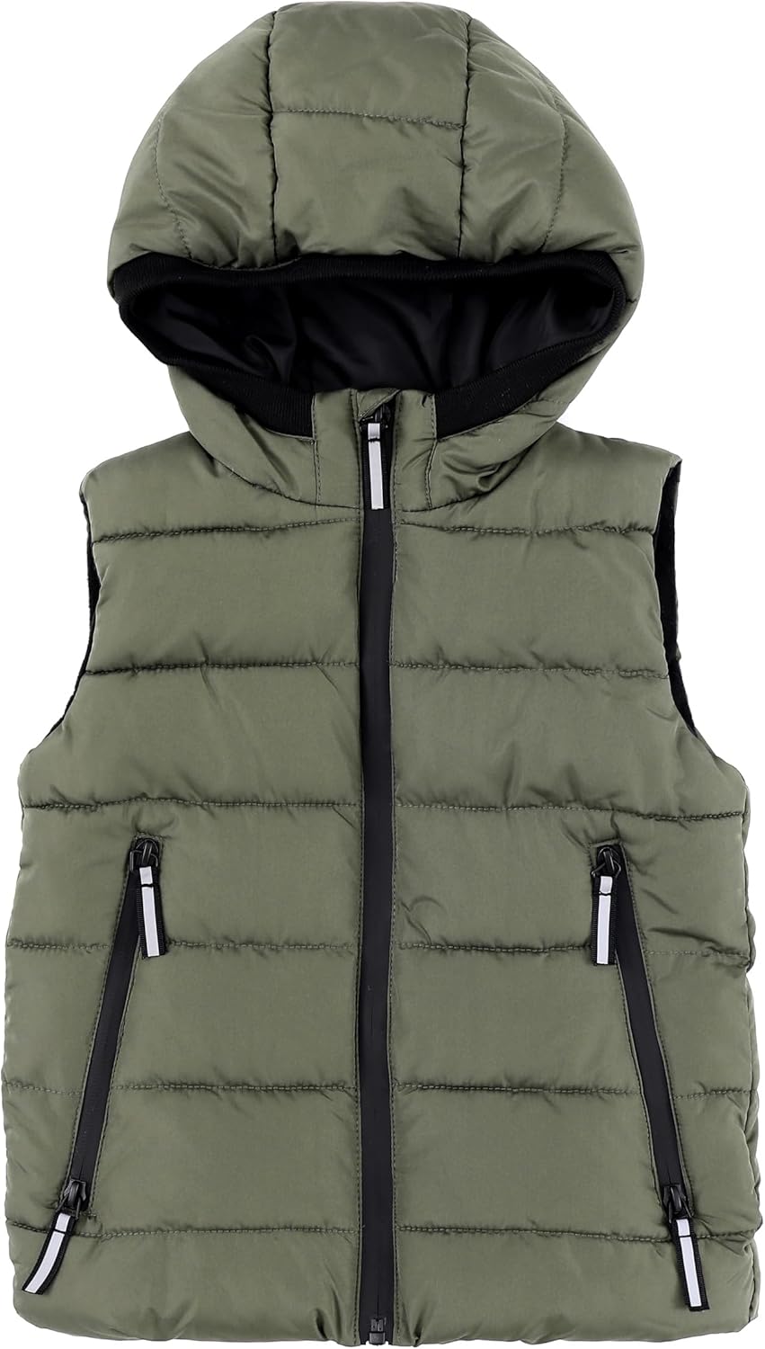 Hiheart Boys Girls Zip-up Fleece Lined Cotton Padded Vest with Hood