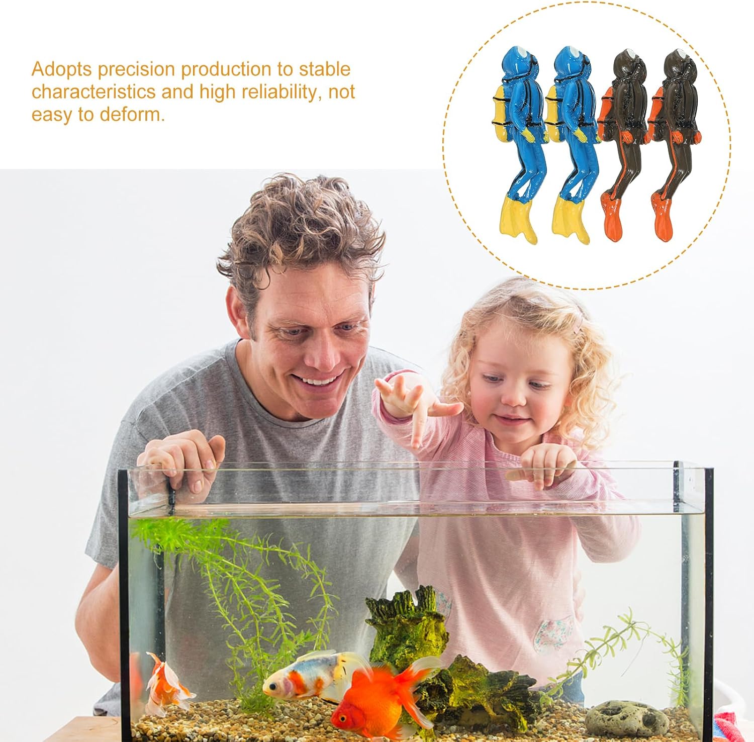 PATKAW Scuba Diver Toy Resin Diver Action Figure: 4pcs Mini Scuba Diver Figurine Miniature Swimmers Toy Diver Landscape Ornaments for Fish Tank Aquarium Diver Figure Toy
