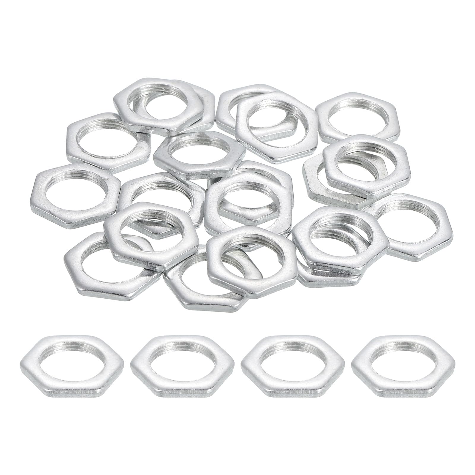 PATIKIL M16x1x3mm Steel Hex Nuts, 25Pcs Metric Fine Thread Carbon Steel Zinc Plated Finished Hardware Screw Nuts Fasteners for Machinery Manufacturing, Industrial Use, 22mm Width