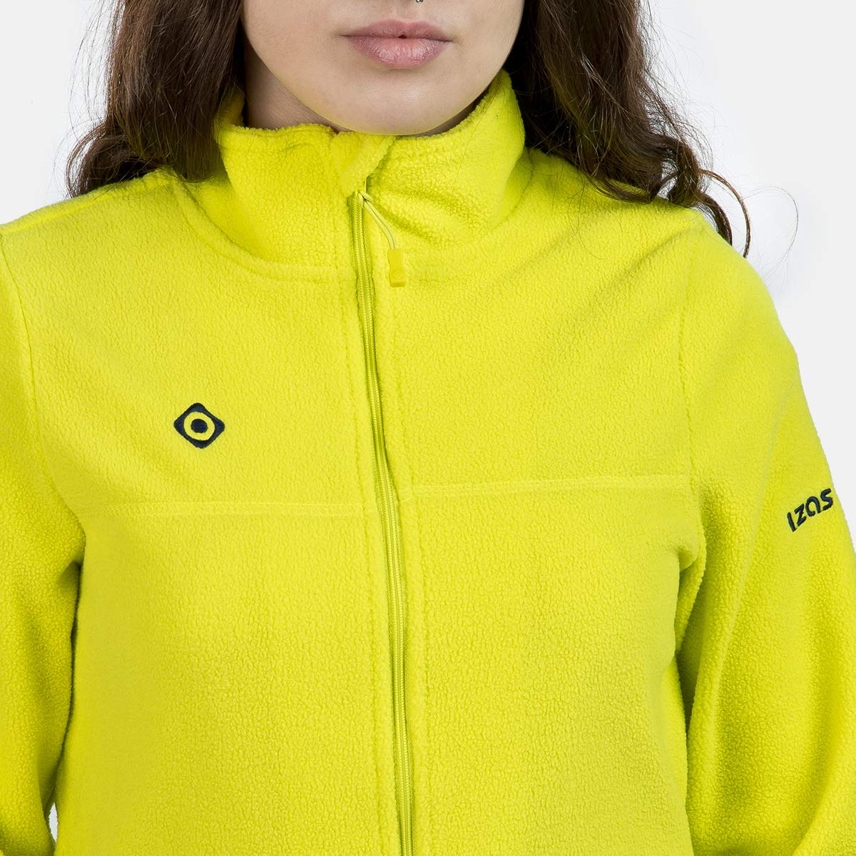 Izas PADRU W Chaqueta de Forro Polar Deportivo para Mujer. Tejido Perchado, Cuello Alto y Bolsillos con Cremallera. Manga Sentada