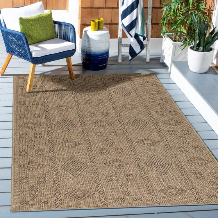 Tapis vintage noir grand format pour habiller une grande cuisine ou terrasse