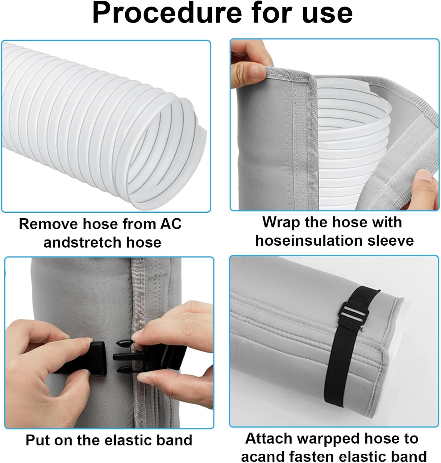 Air Conditioner Insulated Hose, Portable Air Conditioners Duct Insulation Wrap Sliding Door Ac Vent Kit, 5" & 5.9" Diameter Exhaust Hoses Tube for Air Conditioner Parts & Accessories- 2PCS