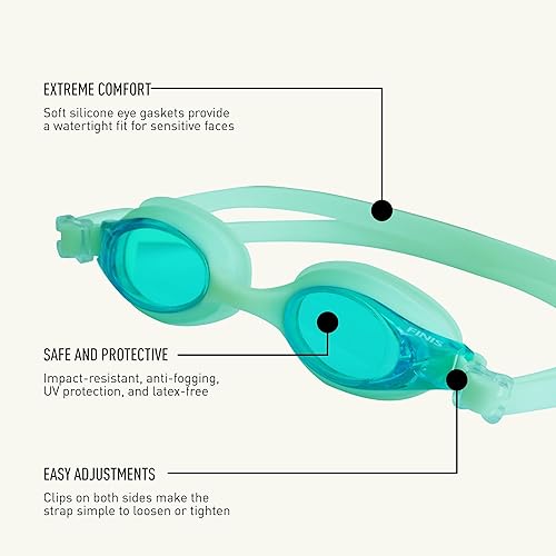 Miniatura 3 de FINIS FlowGlow - Gafas de natación para niños, gafas de piscina que brillan en la oscuridad, ajuste de silicona suave, para edades de 4 a 12 años