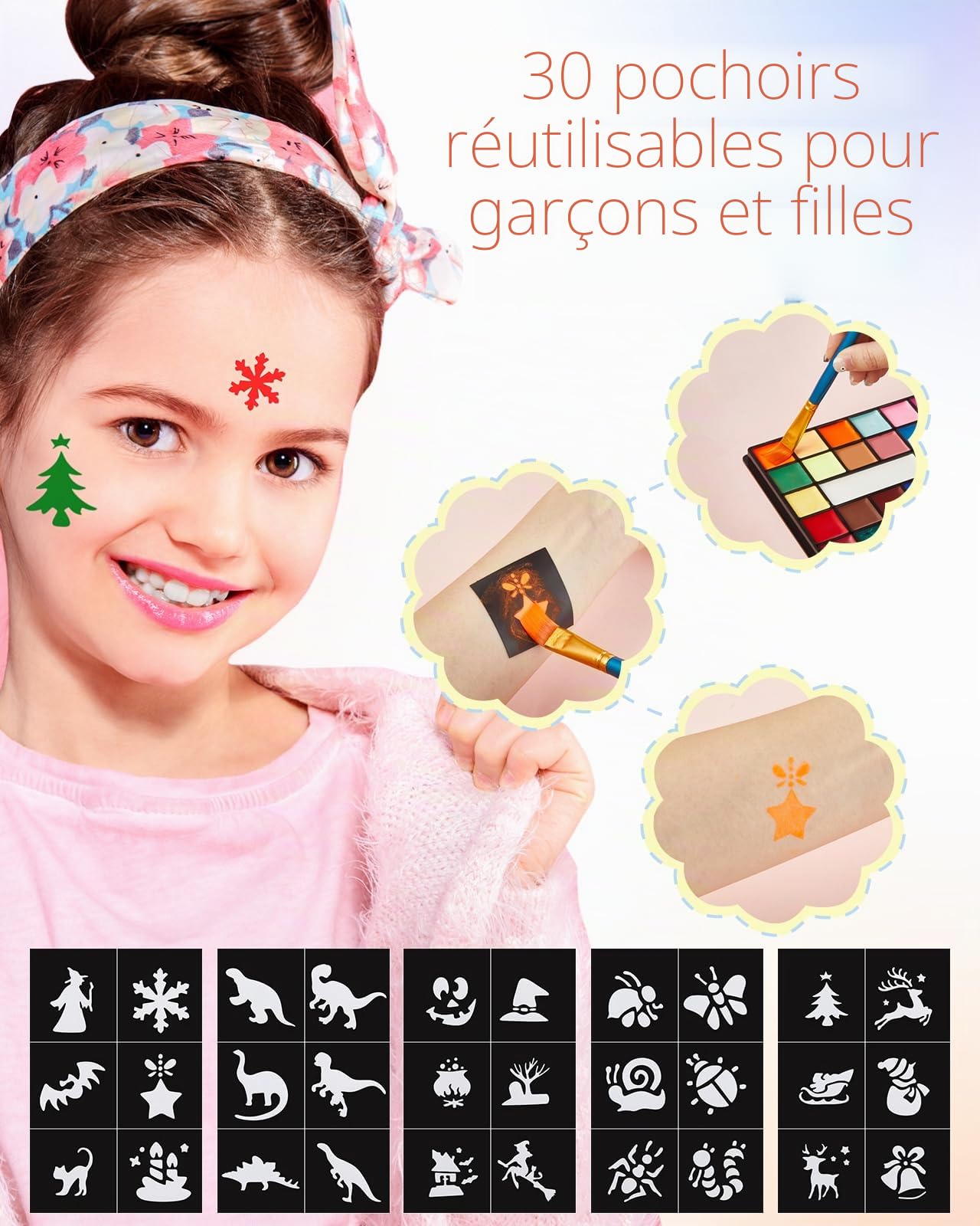 Lictin Peinture Visage 36 Couleurs - Kit de Professionnel Peinture Corporelle Pour la Visage Body Painting Dramatique Effets SpéCiaux Maquillage