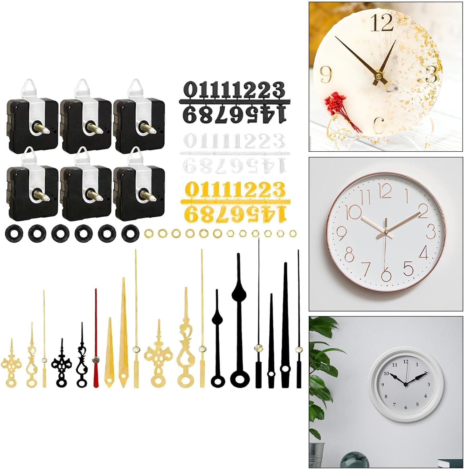 Generic 6-Piece Clock Movement Replacement Wall Clock Mechanism Movement Metal Clock Hands Repair Kit Silent Non-Ticking for Crafts Home Decoration Wor, as described, 23MM