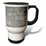 3dRose Stacked Cement Cinder Block Brick Wall 14oz Stainless Steel Travel Mug