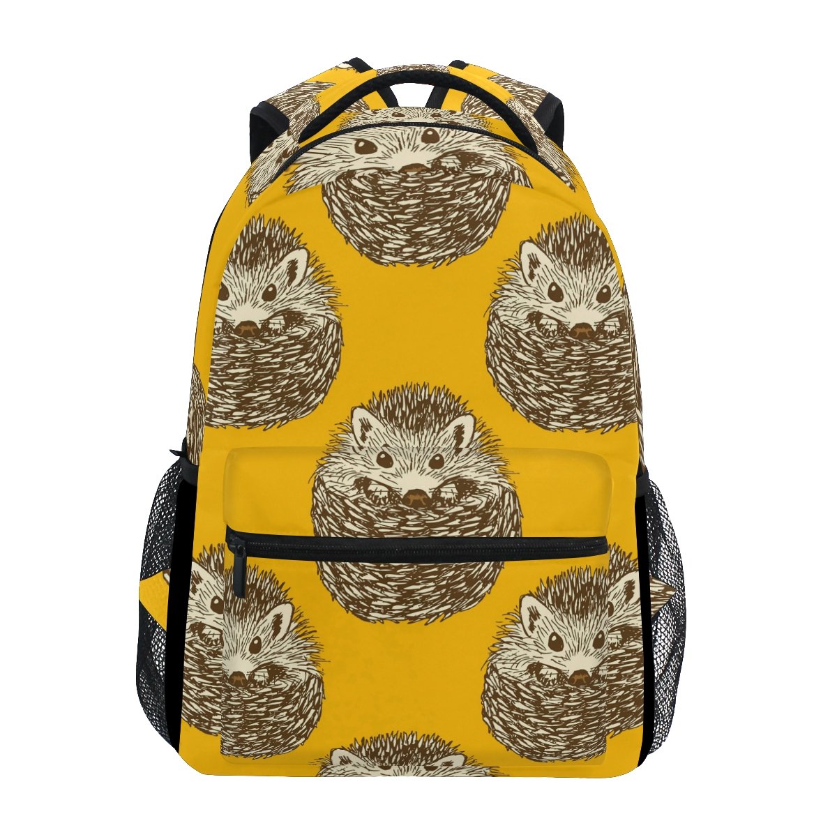 TIZORAXHedgehog With Heart Backpack School College Bag Bookbag Hiking Travel Rucksack for Women Men