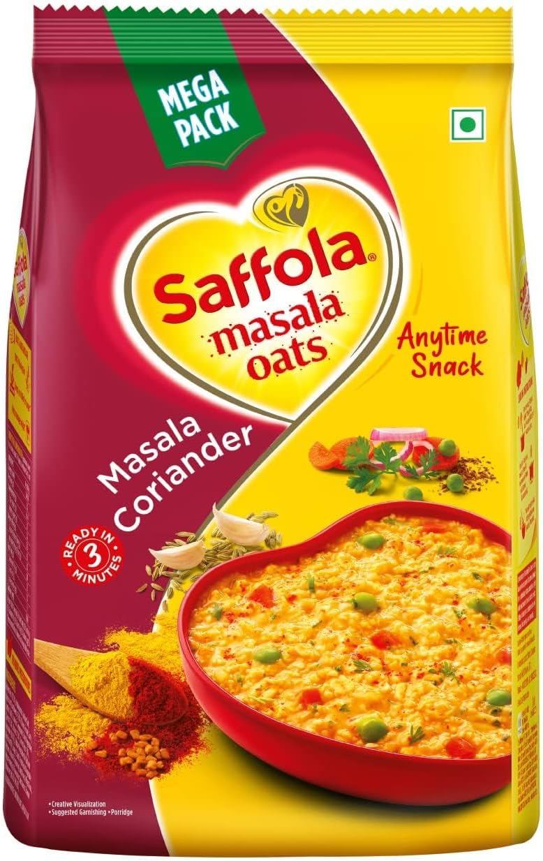 Saffola Masala Oats | Tasty Evening Snack| Healthy Snack| Masala&Coriander| 500g