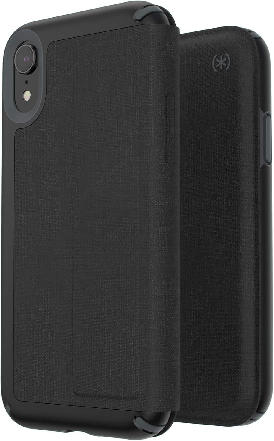 Flash Deals - 70% OFF Speck Products Presidio Folio iPhone XR Case, Heathered Black/Black/Slate Grey