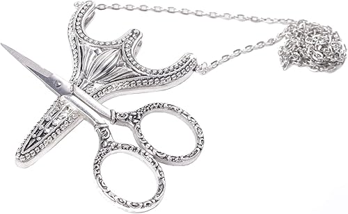 BIHRTC - Tijeras de seguridad de acero inoxidable con punta afilada para bordado, costura, manualidades, trabajo artístico y uso diario (plata-1)