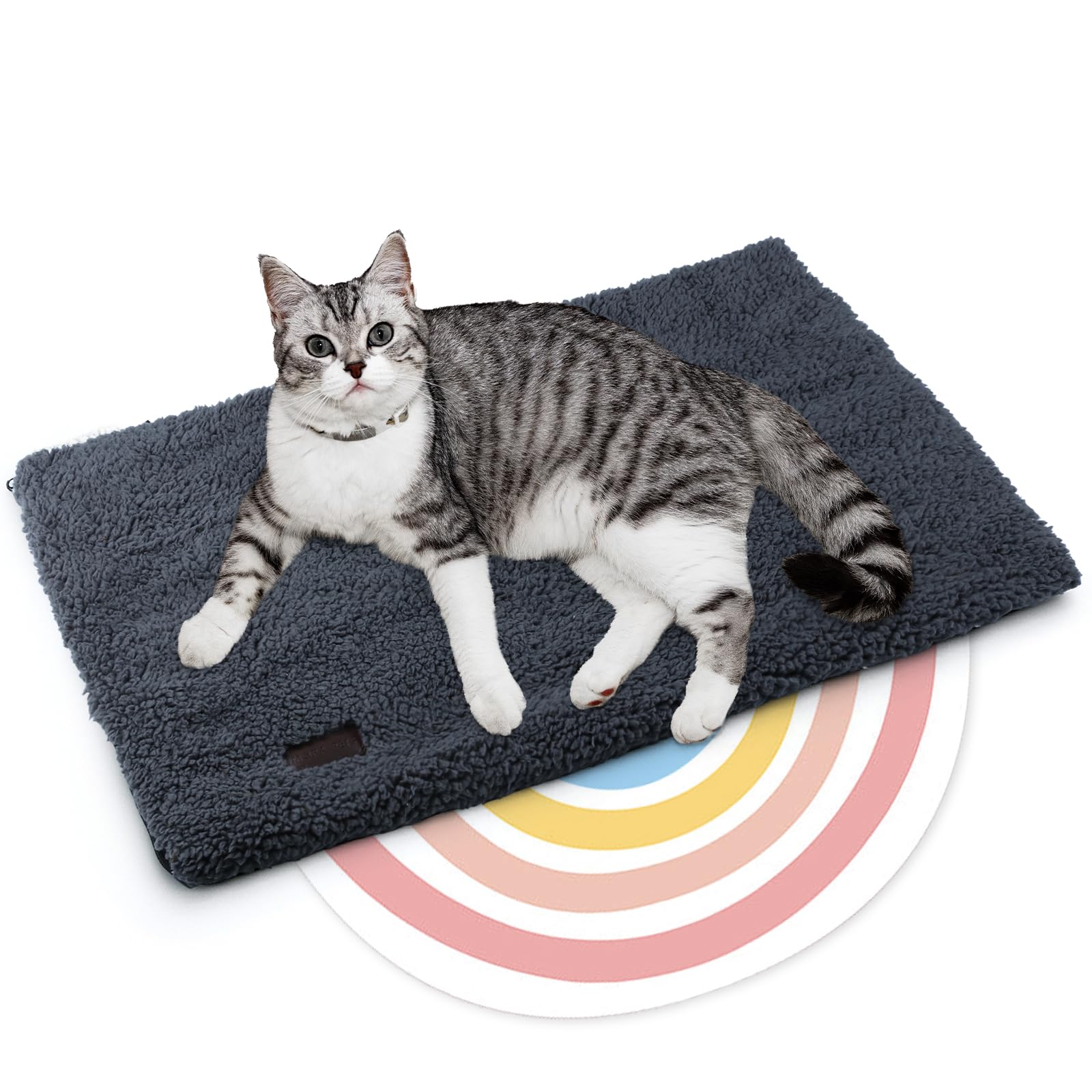 Mora Pets Tappetino riscaldante gatto Coperta autoriscaldante Cuscino per gatti e cani Tappeto riscaldante Senza elettricità e batterie Coperta termica Rimovibile e Lavabile 61 x 45 cm