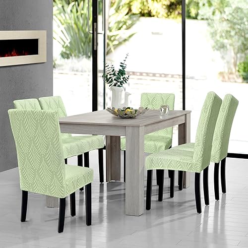 Miniatura 8 de Juego de 6 fundas para sillas de comedor, fundas elásticas para sillas de cocina, extraíbles y lavables, para el hogar, cocina, banquete, ceremonia
