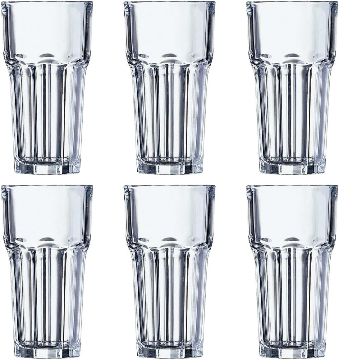 Arcoroc ARC J2602 Granity Long Drink Glasses 420ml Glass Clear Set of 6