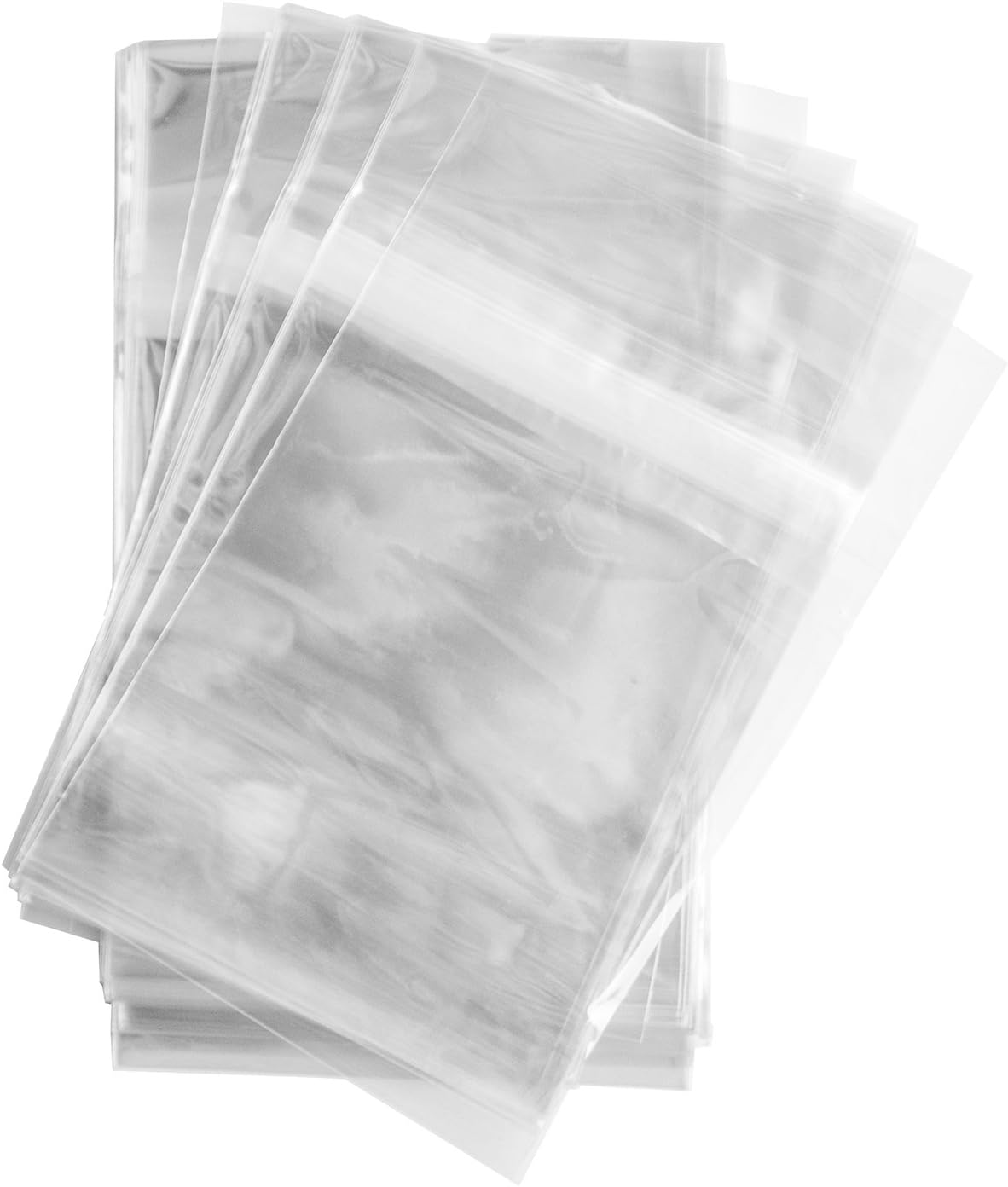 Super Z Outlet 100 Pcs 4 5/8 X 5 3/4 Clear (A2) (P) Card Resealable Cello/Cellophane Bags - Tape Strip on Body