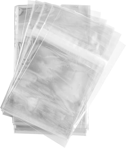 100 bolsas de celofán resellables para celofán de 4 58 x 5 34 transparentes A2 P 100 bolsas de cinta en el cuerpo