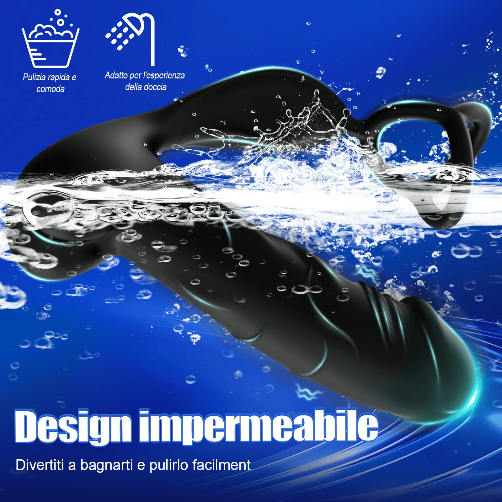 Vibratore Anale Stimolatore Prostata per Uomo Massaggiatore Prostatico Dilatatore Uomo con Anello per Pene Anale Vibratore con Telecomando Massaggiatori Dildo Vibratori Silicone Giocattoli Sessuali