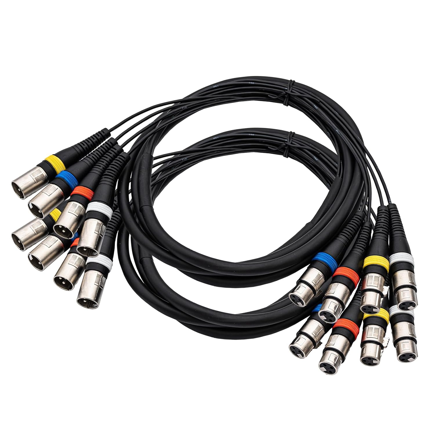 2Pack 4 Channel XLR Snake Cables 3FT, 4 Colored XLR Male to Female Microphone Patch Cable, Pro Audio Recording Snake Cable for Recording,Live, Stage, Studios 3FT 4-Channel