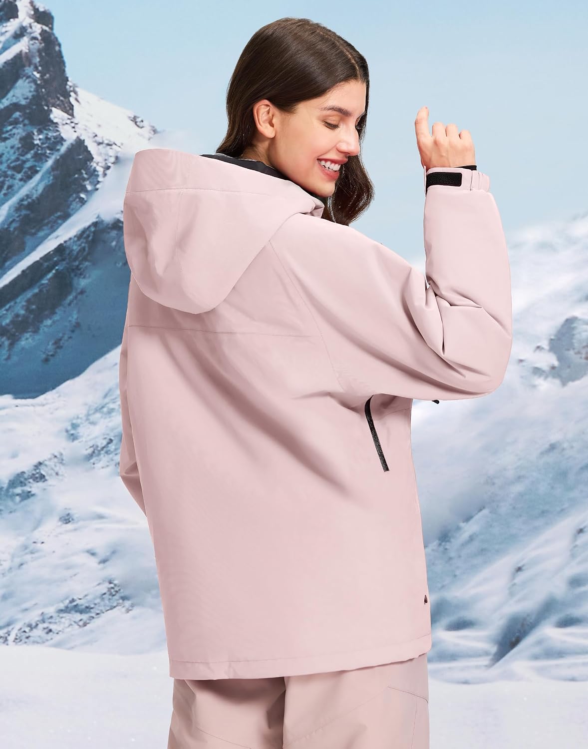 Pionner Camp Womens Ski Jacket Snow Coat Waterproof Baggy Anorak Snowboard Hoodie Insulated Pullover Winter Sports Mountain