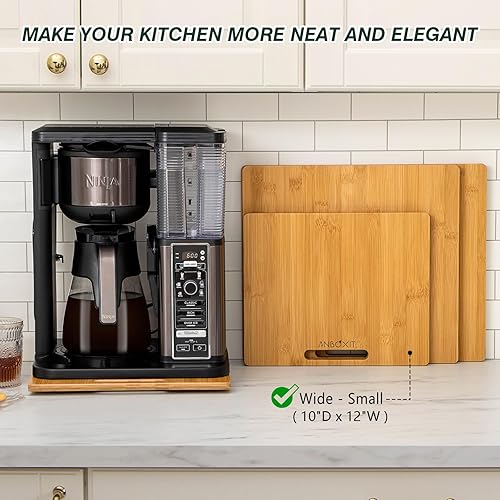 Miniatura 4 de Deslizador de electrodomésticos de bambú, bandeja deslizante para cafetera, bandeja rodante de electrodomésticos de encimera de cocina, bandeja