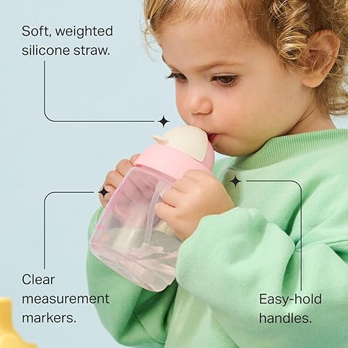 Miniatura 4 de Tommee Tippee Starter - Vaso para sorber de 10 onzas para bebés y niños pequeños, con popote con peso de silicona y asas de fácil sujeción, sin BPA,