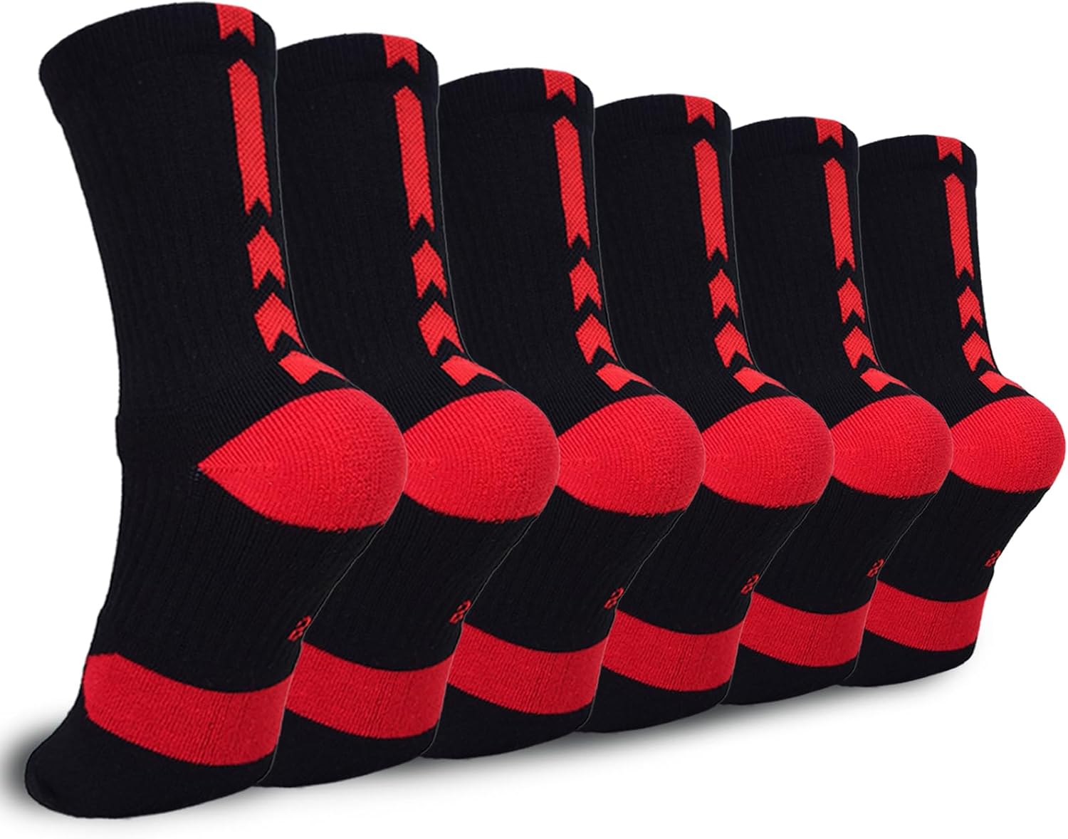 Youth Thick Basketball Socks for Boys - Cushioned Sports Compression Sock for Active Kids, Fits Ages 6-12