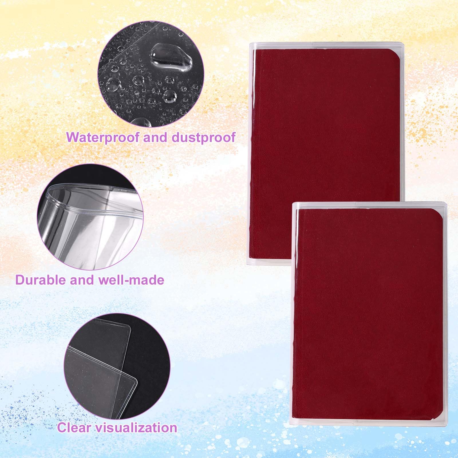 2szt Przeźroczyste Okładka Planer dla Hobonichi A6, 23x15,7cm Przejrzyste PVC Planer Osłona Okładka z 5 Puste Etykiety Naklejki Wodoodporny Pyłoszczelny Ochronne Pokrowce dla Hobonichi
